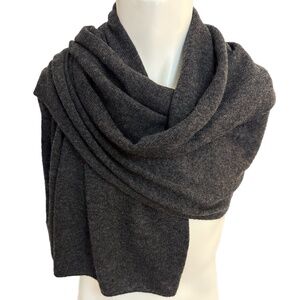Celeste Wool-Cashmere Wrap Scarf – Charcoal – 25" x 80" – Very Soft